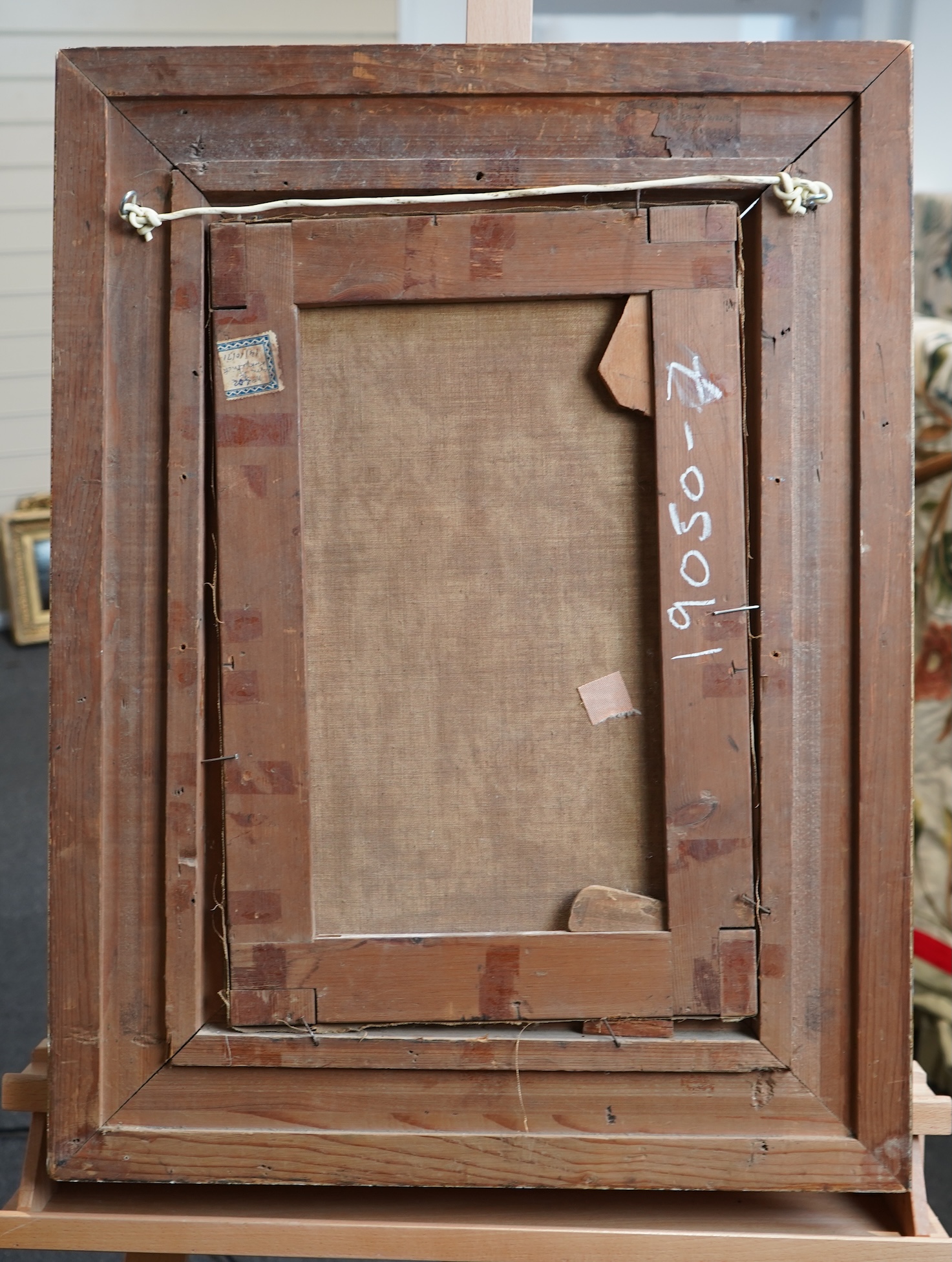 Spanish School, 20th century, Study of a fruit seller on a beach